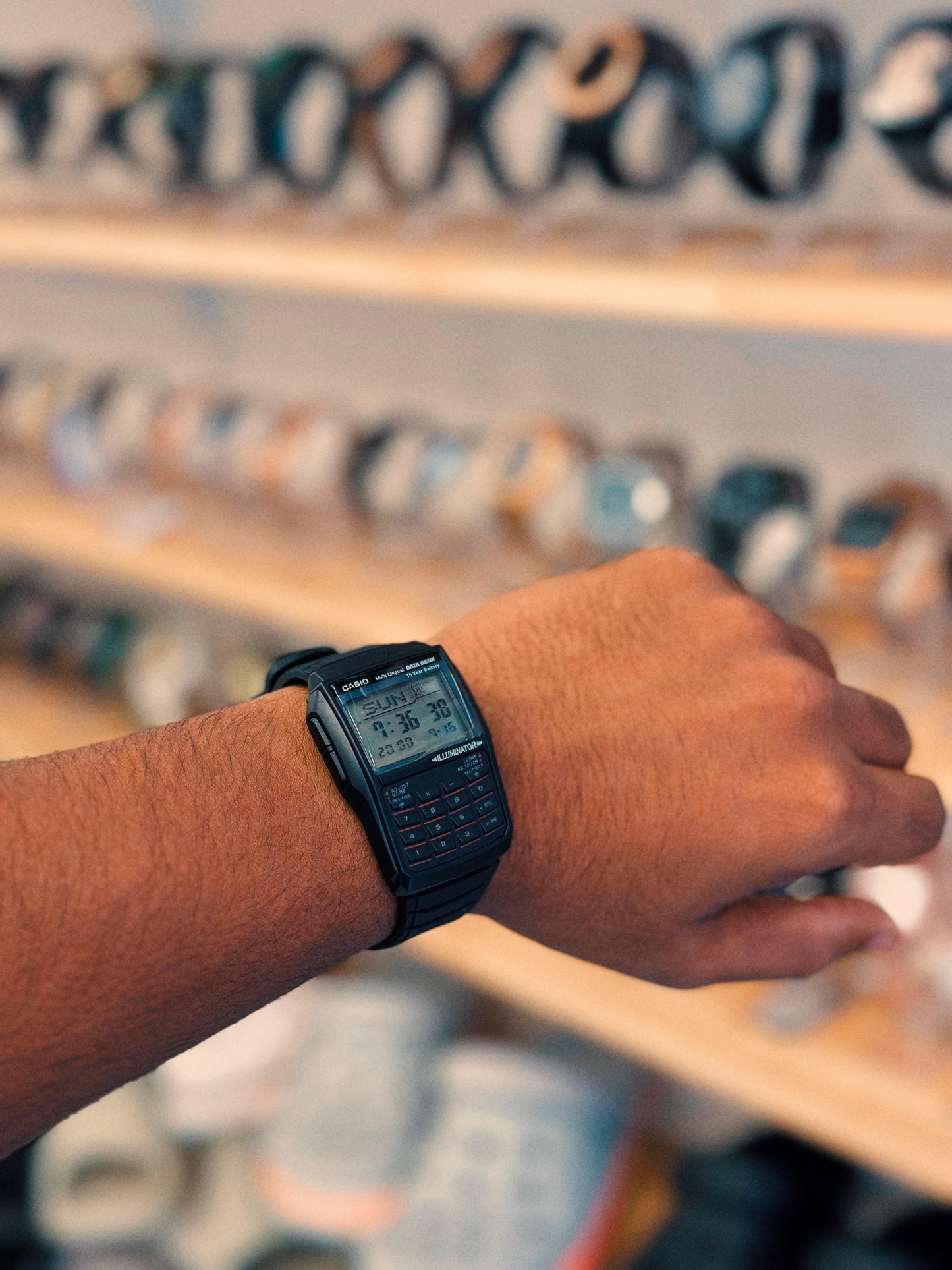 MEN VINTAGE DBC-32-1ADF BLACK DIGITAL DIAL BLACK RESIN STRAP