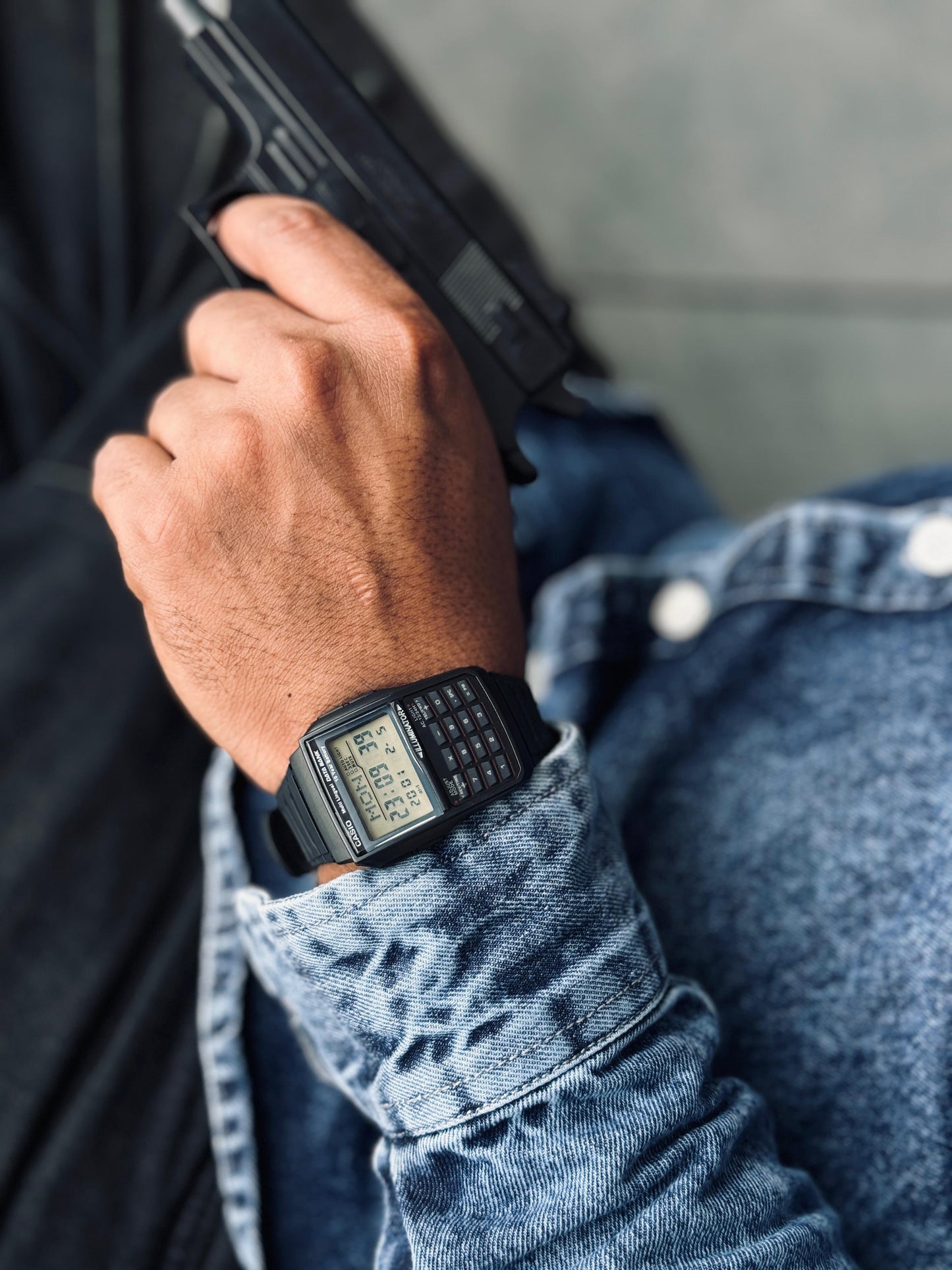 MEN VINTAGE DBC-32-1ADF BLACK DIGITAL DIAL BLACK RESIN STRAP